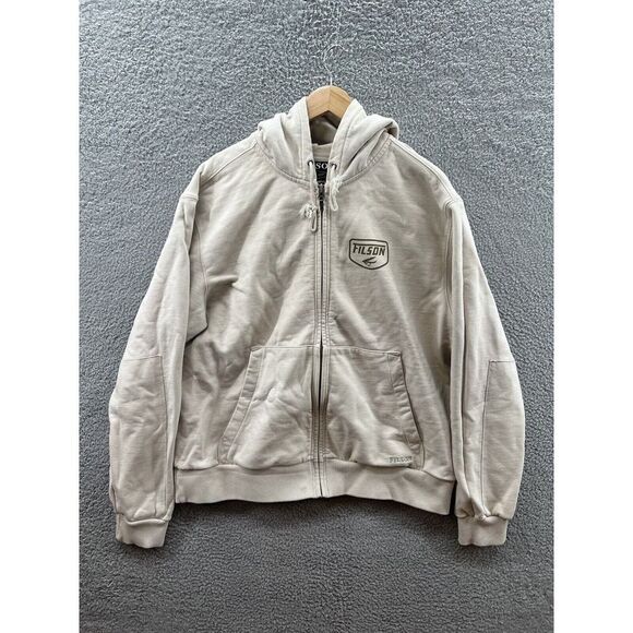 Filson Heavyweight 15 oz Fleece Zip-Up Fly Fishing Hoodie Size XL